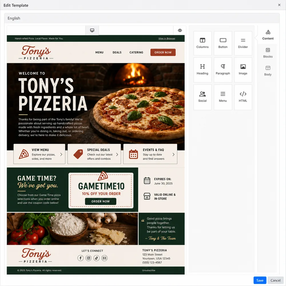 Adora drag-and-drop marketing email builder